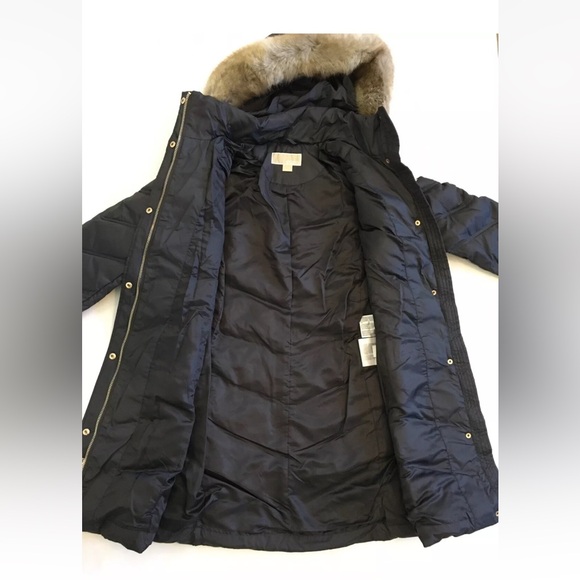 Michael Kors Missy 3/4 Down Faux Fur Hooded Quilted Jacket - Picture 7 of 12